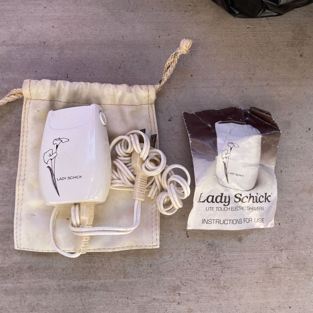 Vintage Lady Schick Lite Touch Electric Razor Shaver Travel Bag Tested Works